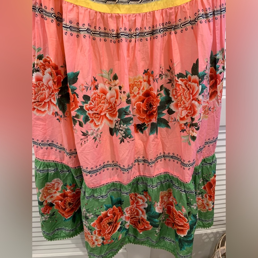 EUC Farm Rio Marisol halter top maximalist flower maxi dress boho tassels Large - Picture 7 of 14